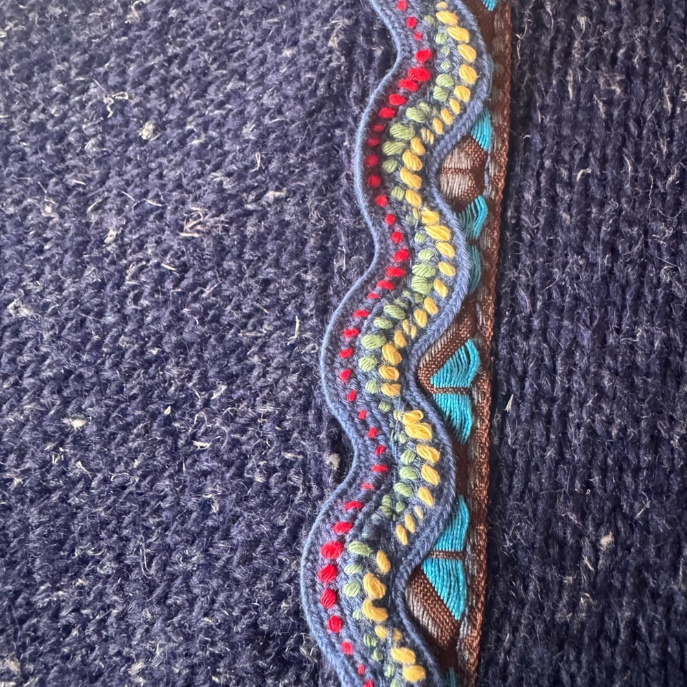 Anthropologie Moth Corn Wind Navy Kimono Cardigan Wrap Sweater women’s medium - Picture 12 of 17